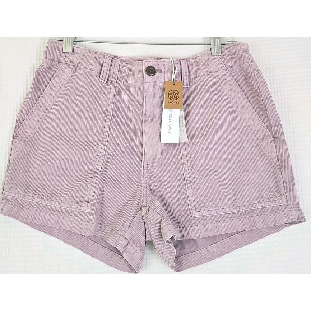 Outerknown ~Woman 27~Seventyseven Cord Shorts Bronze Light Purple Utility Cotton - Picture 5 of 13